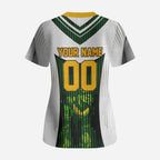 Personalised Tasmania Oztag Mascot Scrub Top Green White Stripe Australian Flag Mascot