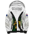 Personalised Tasmania Oztag Mascot Sherpa Hoodie Green White Stripe Australian Flag Mascot