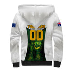 Personalised Tasmania Oztag Mascot Sherpa Hoodie Green White Stripe Australian Flag Mascot