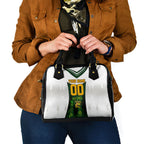 Personalised Tasmania Oztag Mascot Shoulder Handbag Green White Stripe Australian Flag Mascot