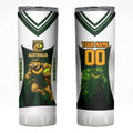 Personalised Tasmania Oztag Mascot Skinny Tumbler Green White Stripe Australian Flag Mascot