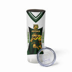 Personalised Tasmania Oztag Mascot Skinny Tumbler Green White Stripe Australian Flag Mascot