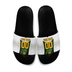 Personalised Tasmania Oztag Mascot Slide Sandals Green White Stripe Australian Flag Mascot
