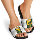 Personalised Tasmania Oztag Mascot Slide Sandals Green White Stripe Australian Flag Mascot