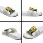 Personalised Tasmania Oztag Mascot Slide Sandals Green White Stripe Australian Flag Mascot