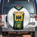 Personalised Tasmania Oztag Mascot Spare Tire Cover Green White Stripe Australian Flag Mascot