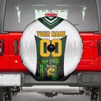 Personalised Tasmania Oztag Mascot Spare Tire Cover Green White Stripe Australian Flag Mascot