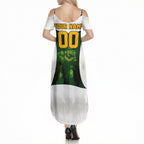 Personalised Tasmania Oztag Mascot Summer Maxi Dress Green White Stripe Australian Flag Mascot