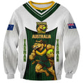 Personalised Tasmania Oztag Mascot Sweatshirt Green White Stripe Australian Flag Mascot