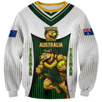 Personalised Tasmania Oztag Mascot Sweatshirt Green White Stripe Australian Flag Mascot