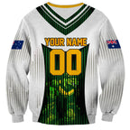 Personalised Tasmania Oztag Mascot Sweatshirt Green White Stripe Australian Flag Mascot