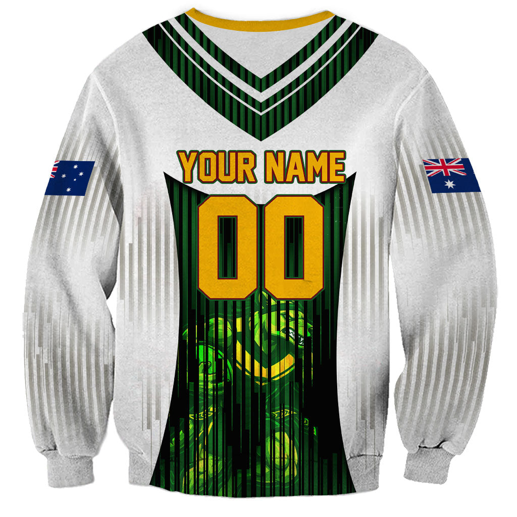 Personalised Tasmania Oztag Mascot Sweatshirt Green White Stripe Australian Flag Mascot