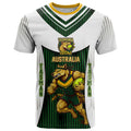 Personalised Tasmania Oztag Mascot T Shirt Green White Stripe Australian Flag Mascot