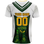 Personalised Tasmania Oztag Mascot T Shirt Green White Stripe Australian Flag Mascot