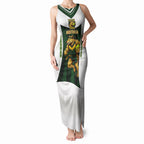 Personalised Tasmania Oztag Mascot Tank Maxi Dress Green White Stripe Australian Flag Mascot