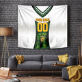 Personalised Tasmania Oztag Mascot Tapestry Green White Stripe Australian Flag Mascot