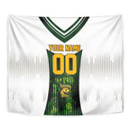 Personalised Tasmania Oztag Mascot Tapestry Green White Stripe Australian Flag Mascot
