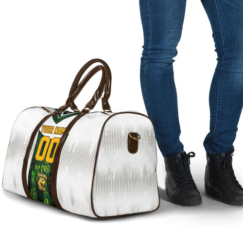 Personalised Tasmania Oztag Mascot Travel Bag Green White Stripe Australian Flag Mascot