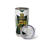 Personalised Tasmania Oztag Mascot Tumbler Cup Green White Stripe Australian Flag Mascot