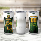 Personalised Tasmania Oztag Mascot Tumbler Cup Green White Stripe Australian Flag Mascot