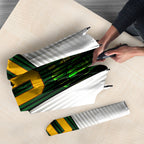 Personalised Tasmania Oztag Mascot Umbrella Green White Stripe Australian Flag Mascot
