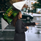 Personalised Tasmania Oztag Mascot Umbrella Green White Stripe Australian Flag Mascot
