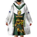 Personalised Tasmania Oztag Mascot Wearable Blanket Hoodie Green White Stripe Australian Flag Mascot
