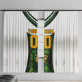 Personalised Tasmania Oztag Mascot Window Curtain Green White Stripe Australian Flag Mascot
