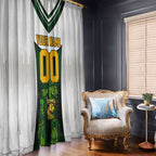 Personalised Tasmania Oztag Mascot Window Curtain Green White Stripe Australian Flag Mascot