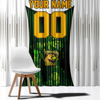 Personalised Tasmania Oztag Mascot Window Curtain Green White Stripe Australian Flag Mascot