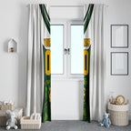 Personalised Tasmania Oztag Mascot Window Curtain Green White Stripe Australian Flag Mascot