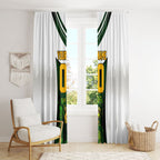Personalised Tasmania Oztag Mascot Window Curtain Green White Stripe Australian Flag Mascot