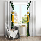 Personalised Tasmania Oztag Mascot Window Curtain Green White Stripe Australian Flag Mascot