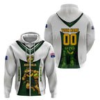 Personalised Tasmania Oztag Mascot Zip Hoodie Green White Stripe Australian Flag Mascot