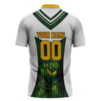 Personalised Tasmania Oztag Mascot Zipper Polo Shirt Green White Stripe Australian Flag Mascot