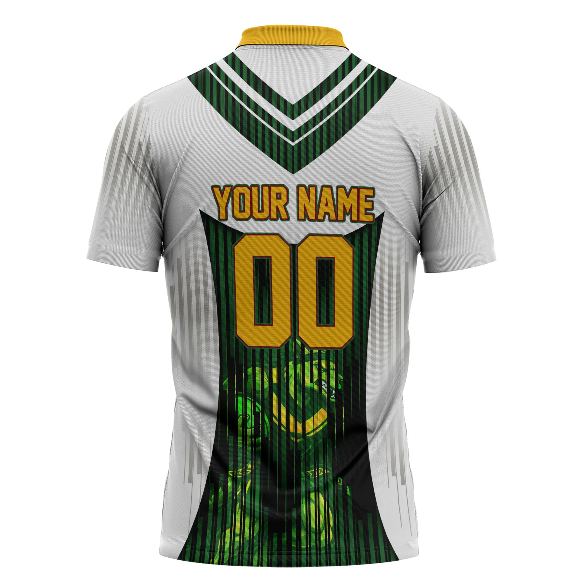 Personalised Tasmania Oztag Mascot Zipper Polo Shirt Green White Stripe Australian Flag Mascot