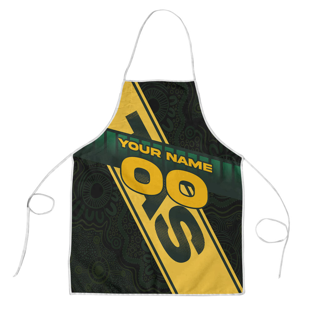 Personalised Tasmania Oztag Apron Black Gold Aboriginal Pattern