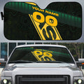 Personalised Tasmania Oztag Auto Sun Shade Black Gold Aboriginal Pattern