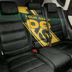 Personalised Tasmania Oztag Back Car Seat Cover Black Gold Aboriginal Pattern