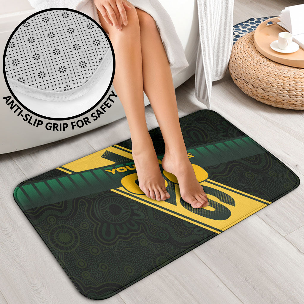 Personalised Tasmania Oztag Bathroom Set Black Gold Aboriginal Pattern