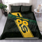 Personalised Tasmania Oztag Bedding Set Black Gold Aboriginal Pattern