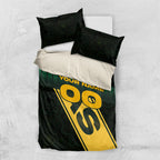Personalised Tasmania Oztag Bedding Set Black Gold Aboriginal Pattern