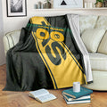 Personalised Tasmania Oztag Blanket Black Gold Aboriginal Pattern