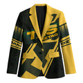 Personalised Tasmania Oztag Blazer Black Gold Aboriginal Pattern