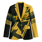 Personalised Tasmania Oztag Blazer Black Gold Aboriginal Pattern