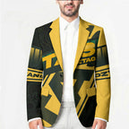 Personalised Tasmania Oztag Blazer Black Gold Aboriginal Pattern