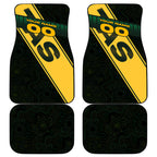 Personalised Tasmania Oztag Car Mats Black Gold Aboriginal Pattern