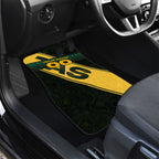 Personalised Tasmania Oztag Car Mats Black Gold Aboriginal Pattern