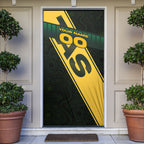 Personalised Tasmania Oztag Door Cover Black Gold Aboriginal Pattern