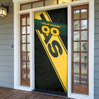 Personalised Tasmania Oztag Door Cover Black Gold Aboriginal Pattern
